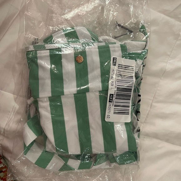 Victoria’s Secret bikini with green and white stripes NWT Size M - Picture 8 of 10